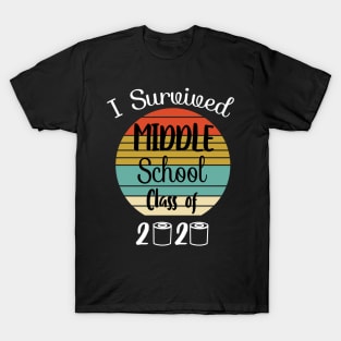 I Survived Middle School Funny Quarantine Graduation Gift, Middle School Grad Design T-Shirt